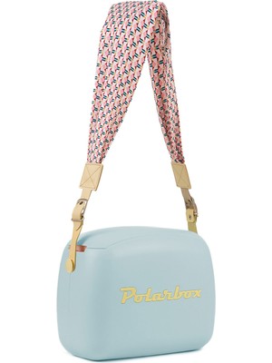 Polarbox Prinkstyle Geometric Classic Sky Blue Yellow Pamuk ve Deri Kayışlı Soğuk ve Sıcak Tutucu Yemek Çantası 6 Lt