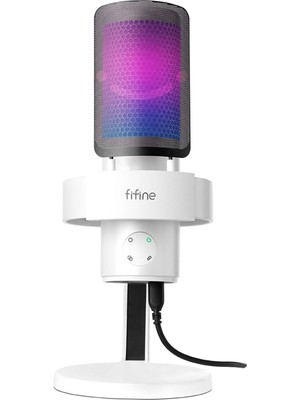Fifine Ampligame A9 USB Rgb Beyaz Oyuncu Bilgisayar Mikrofonu