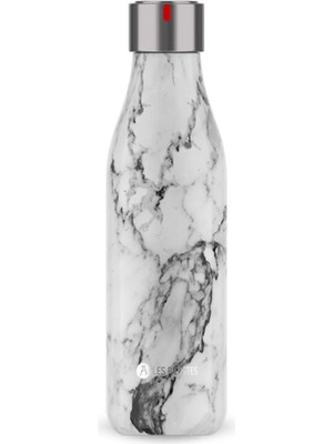 Les Artistes Paris Isı Yalıtımlı Marble Black & White Çelik Termos Matara 500 ml