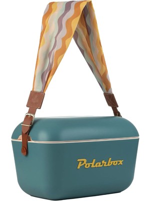 Polarbox Prinkstyle Ondas Classic Azure-Mustard Pamuk ve Deri Kayışlı Soğuk ve Sıcak Tutucu Thermo Box 20 Lt