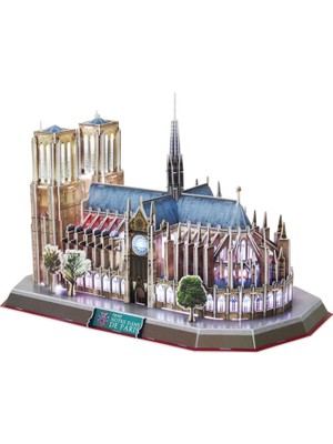 Cubic Fun Fransa Notre Dame Kilisesi LED Işıklı 3D Puzzle 149 Parça
