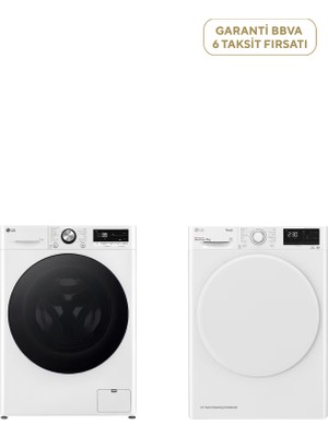 LG F4Y7EYWYW A Enerji Sınıfı Beyaz Çamaşır Makinesi 11 kg  + RH90V3AV0N A Enerji Sınıfı  Kurutma Makinesi 9 kg
