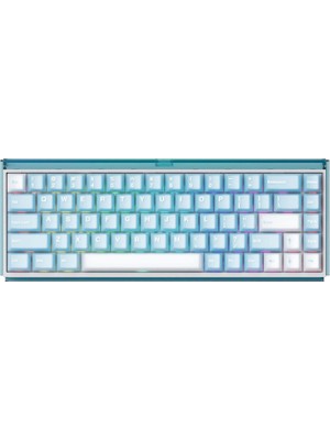 Akko RAY68 He Blue White %65 Astroaim Magnetic Switch 8k Hz Hall Effect Hotswap Argb Kablosuz Ingilizce Mekanik Gaming Klavye