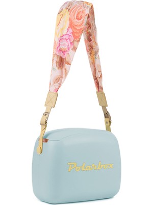 Polarbox Prinkstyle Flower Classic Sky Blue Yellow Pamuk ve Deri Kayışlı Soğuk ve Sıcak Tutucu Yemek Çantası 6 Lt
