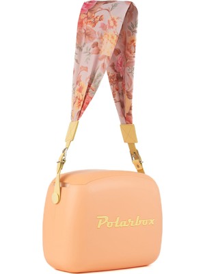 Polarbox Prinkstyle Flower Classic Orange Yellow Pamuk ve Deri Kayışlı Soğuk ve Sıcak Tutucu Yemek Çantası 6 Lt