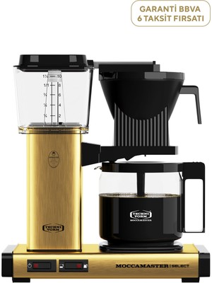 Moccamaster Kbg Select Cam Potlu Fırçalı Pirinç Filtre Kahve Makinesi