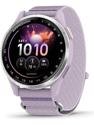 Garmin Approach J1 Gümüş Alüminyum Çerçeve Lila Silikon Kayışlı Çocuk Akıllı Saat