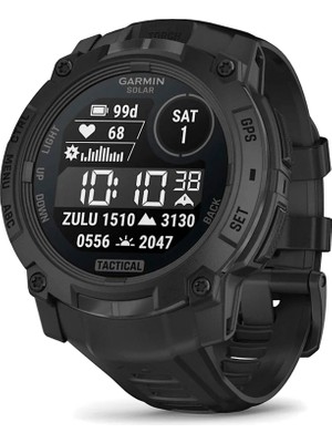 Garmin Instinct 3 Siyah 50 mm Solar Tactical Edition Silikon Kayışlı Akıllı Saat