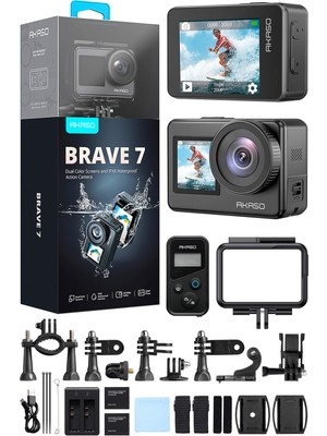 Akaso Brave 7 4K Aksiyon Kamera ve Süper Aksesuar Seti