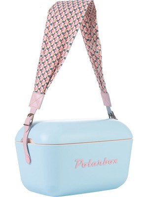 Polarbox Prinkstyle Geometric Classic Pamuk ve Deri Kayışlı Sky Blue Baby Pink Soğuk ve Sıcak Tutucu Termal Çanta 20 Lt