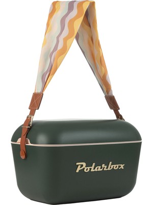 Polarbox Prinkstyle Ondas Classic Green Forest Gold Pamuk ve Deri Kayışlı Soğuk ve Sıcak Tutucu Termal Çanta 12 Lt