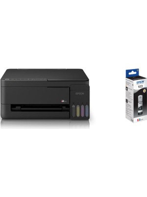 Epson Ecotank L3350 Wi-Fi + Tarayıcı + Fotokopi Renkli Çok Fonksiyonlu Tanklı Yazıcı C11CL62413 + Orjinal Siyah Mürekkep