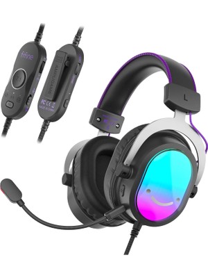 Fifine Ampligame H16 7.1 Surround Usb/3.5mm Rgb Oyuncu Kulaklığı
