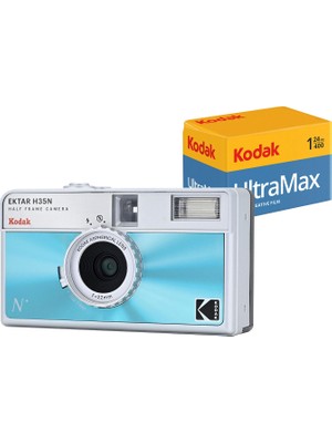 Kodak Ektar H35N Sırlı Mavi 35MM Filmli Fotoğraf Makinesi + Ultramax 24 Poz Film