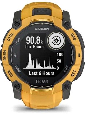 Garmin Instinct 3 50 mm Solar Turuncu Gri Silikon Kayışlı Akıllı Saat