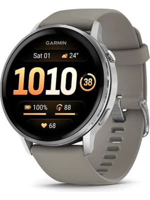 Garmin Venu 4 45 mm Gümüş Gri Silikon Kayışlı Akıllı Saat