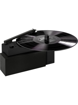 HYM Originals Duo Ayrılabilir Siyah Bluetooth Hoparlörlü Şarjlı ve Taşınabilir Akıllı Pikap Plakçalar