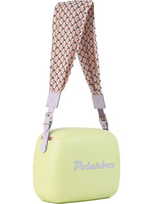 Polarbox Prinkstyle Geometric Classic Green Blue Pamuk ve Deri Kayışlı Soğuk ve Sıcak Tutucu Yemek Çantası 6 Lt
