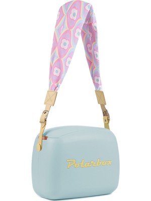 Polarbox Prinkstyle Retro Classic Sky Blue Yellow Pamuk ve Deri Kayışlı Soğuk ve Sıcak Tutucu Yemek Çantası 6 Lt