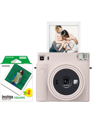 Fujifilm Instax Sq1 Beyaz Fotoğraf Makinesi + 20'li Kare Film