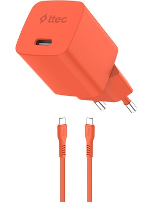 Ttec Smartcharger Gan 45W Avs Pd Hızlı Şarj Aleti + Usb-C 3A Şarj Kablosu