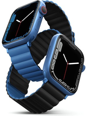 Uniq Revix Reversible Watch Mavi Siyah 44/45/46/49 mm Manyetik Akıllı Saat Kordon