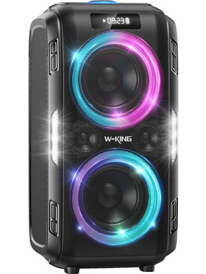 W-King T9PRO Partybox Işıklı Ipx5 Kablosuz Stereo Tws Ses Bombası Siyah Bluetooth Hoparlör