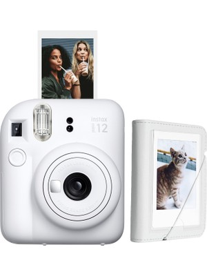 Fujifilm Instax Mini 12 Beyaz Fotoğraf Makinesi + 28'li Mini Albüm Seti