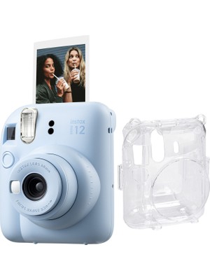 Fujifilm Instax Mini 12 Mavi Fotoğraf Makinesi + Şeffaf Kılıf Seti