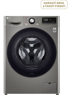 LG F4V3VYWKPE.APTPLTK Gri Çamaşır Makinesi 9 kg