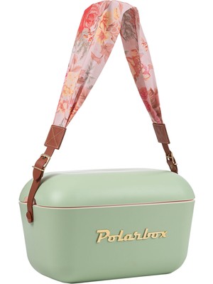 Polarbox Prinkstyle Flower Classic Deri Kayışlı Olive Green Gold Edition Soğuk ve Sıcak Tutucu Thermo Çanta 20 Lt