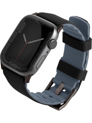 Uniq Linus Airosoft Watch 38/40/41 mm Siyah Silikon Akıllı Saat Kordon
