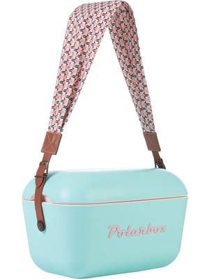 Polarbox Prinkstyle Geometric Classic Pamuk ve Deri Kayışlı Baby Blue Pink Soğuk ve Sıcak Tutucu Termal Çanta 12 Lt