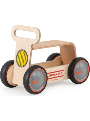 Mamatoyz Driveme Wood Oyuncak Depolu Ahşap Ambulans Yürüteç