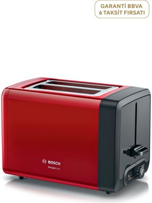 Bosch TAT4P424 Kırmızı 2 Dilim Isı Ayarlı Ekmek Kızartma Makinesi