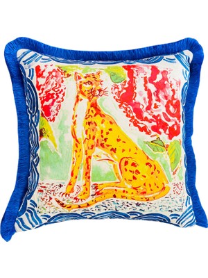 Ge Living Leopar Desenli Kadife Dekoratif Kırlent Kılıfı 45 x 45 cm
