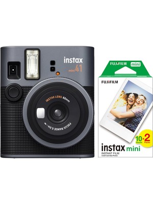 Fujifilm Instax Mini 41 Siyah Analog Şipşak Fotoğraf Makinesi ve 20'li Mini Film