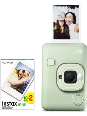 Fujifilm Instax Mini Liplay Hybrid Fotoğraf Makinesi Kız Çocuklar İçin Yeşil Renkli Özel Olaylarda