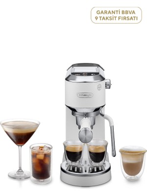 DeLonghi Dedica Duo Manuel 1.1l 15 Bar Basınç Gücü Süt Köpürtücü Isıtma Sistemli Espresso Kahve Makinesi EC890.WI