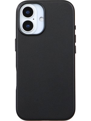 Deercase iPhone 17 Deri Gizli Magsafe Uyumlu Premium Kamera Koruma Darbe Emici Siyah Telefon Kılıfı