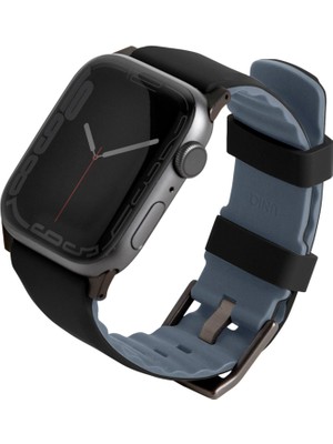 Uniq Linus Airosoft Watch 42/44/45/46/49 mm Siyah Silikon Akıllı Saat Kordon