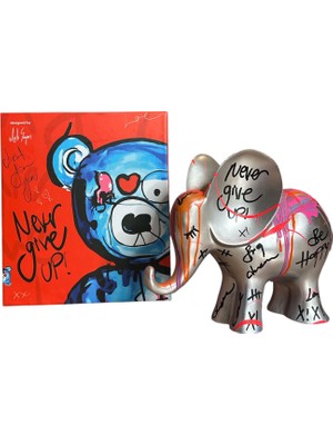 Aslı Sayan Fil Pop Art Gümüş Dekoratif Heykel