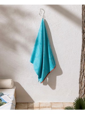 Ege Cotton %100 Pamuk Plaj Havlusu - Turkuaz 70 x 150 cm Hızlı Kuruma