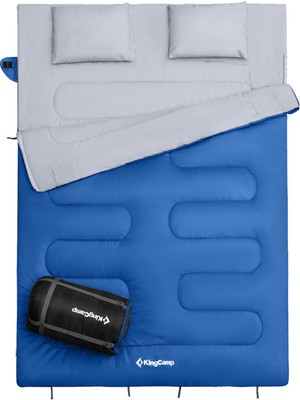 KingCamp Oxygen 250-D Blue Çift Kişilik Yastıklı Uyku Tulumu