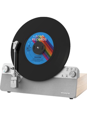 Lenco Dikey Plak Çalar LSA-071 Retro Tasarım ve Modern Dahili Hoparlörlü Bluetooth Pikap
