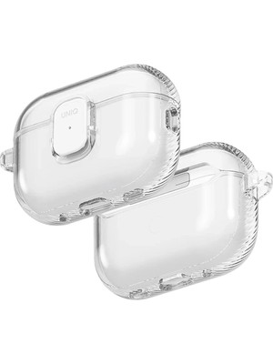 Uniq Airpods Pro 3 (3.nesil) Glase Pro Kilitli Şeffaf Kulaklık Kılıfı