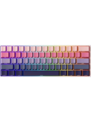 Akko Monsgeek FUN60 Max Shine-Through Phantom Pink Hall Effect Manyetik Switch Argb Kablosuz Hotswap Mekanik Gaming Klavye