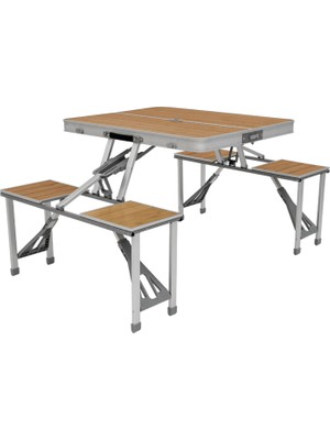 Outwell Dawson Picnic Table Premium Bambu Katlanır Sandalye Masa Seti