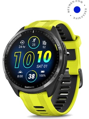 Garmin Forerunner 965 Karbon Gri Dlc Titanyum 47MM Sarı Siyah Akıllı Saat