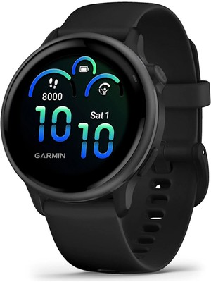 Garmin Vivoactive 6 42 mm Siyah Silikon Kayışlı Akıllı Saat